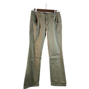 Flamingo Womens Olive Green Bootcut Denim Pants Mid Rise Utility Jeans sz large